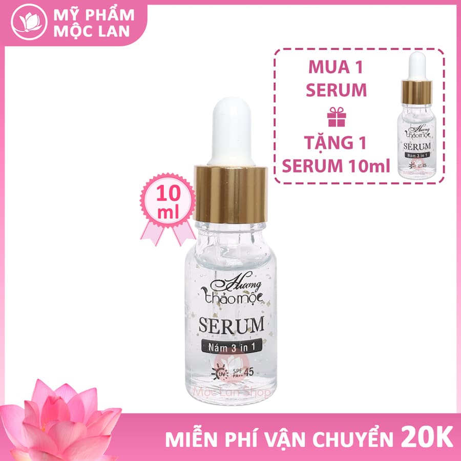 Serum xóa nám tàn nhang đồi mồi dưỡng trắng da chống nắng chống lão hóa - Serum Hương Thảo Mộc 10ml - Mỹ phẩm Mộc Lan