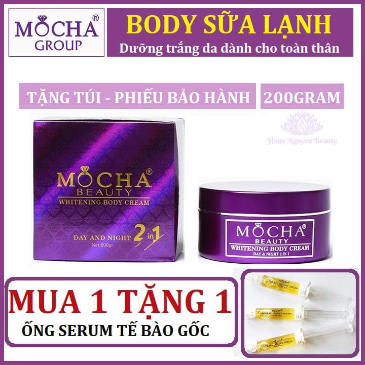 [HCM]BODY SỮA LẠNH MOCHA - MUA 1 TẶNG 1 ỐNG SERUM TẾ BÀO GỐC MOCHA - Kem dưỡng trắng da toàn thân