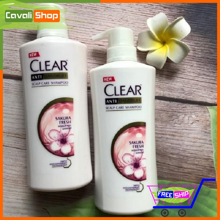 Dầu gội đầu hương hoa anh đào Thái Lan - Cavali - Chai 480ml giúp tóc mềm mại sạch gàu