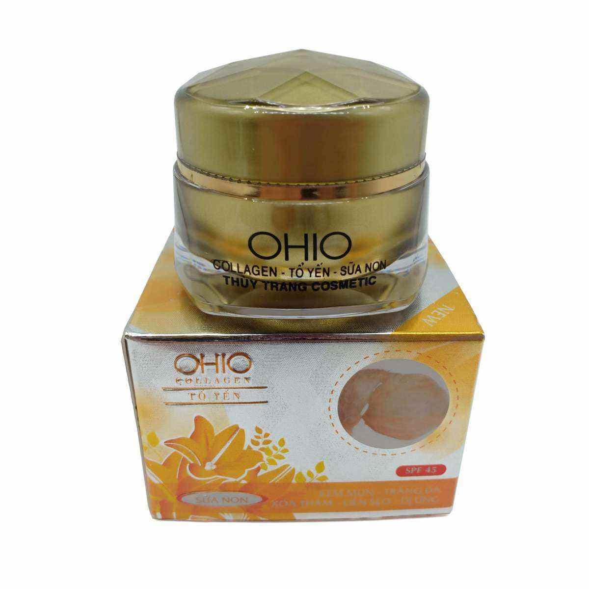 [HCM]Kem mụn thâm dưỡng trắng da liền sẹo mụn Ohio Collagen Tổ Yến 18g. Ngăn ngừa mụn hiệu quả chăm sóc da tại nhà tiện lợi