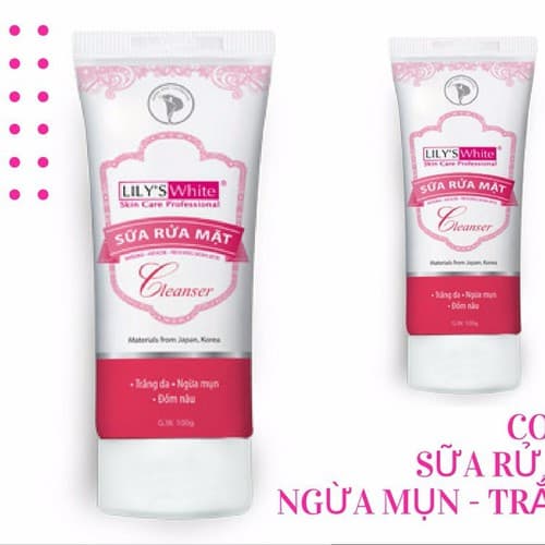 Sữa rửa mặt lily’s white cleanser trắng da sạch mụn