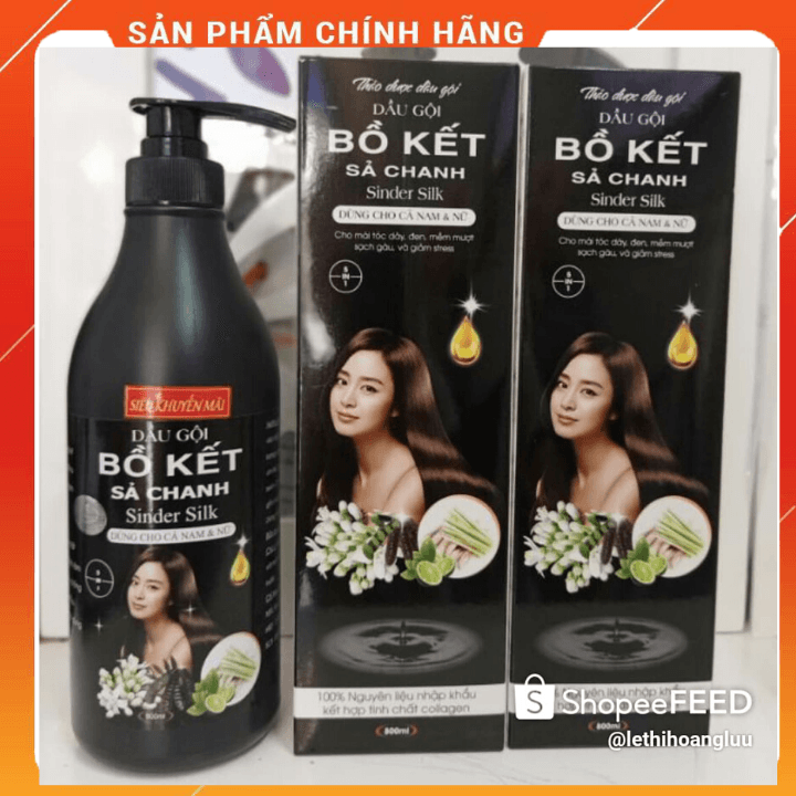 Dầu Gội Bồ Kết Sả Chanh Sinder Silk 800ML - Gội xả 2 trong 1
