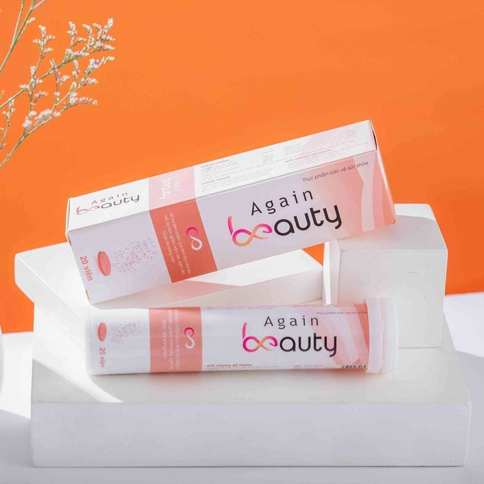 [Tặng kèm mặt nạ dưỡng trắng da] Viên Sủi Again Beauty Cải Thiện Vấn Đề Lão Hóa Công Nghệ Nano-Đông Y VN