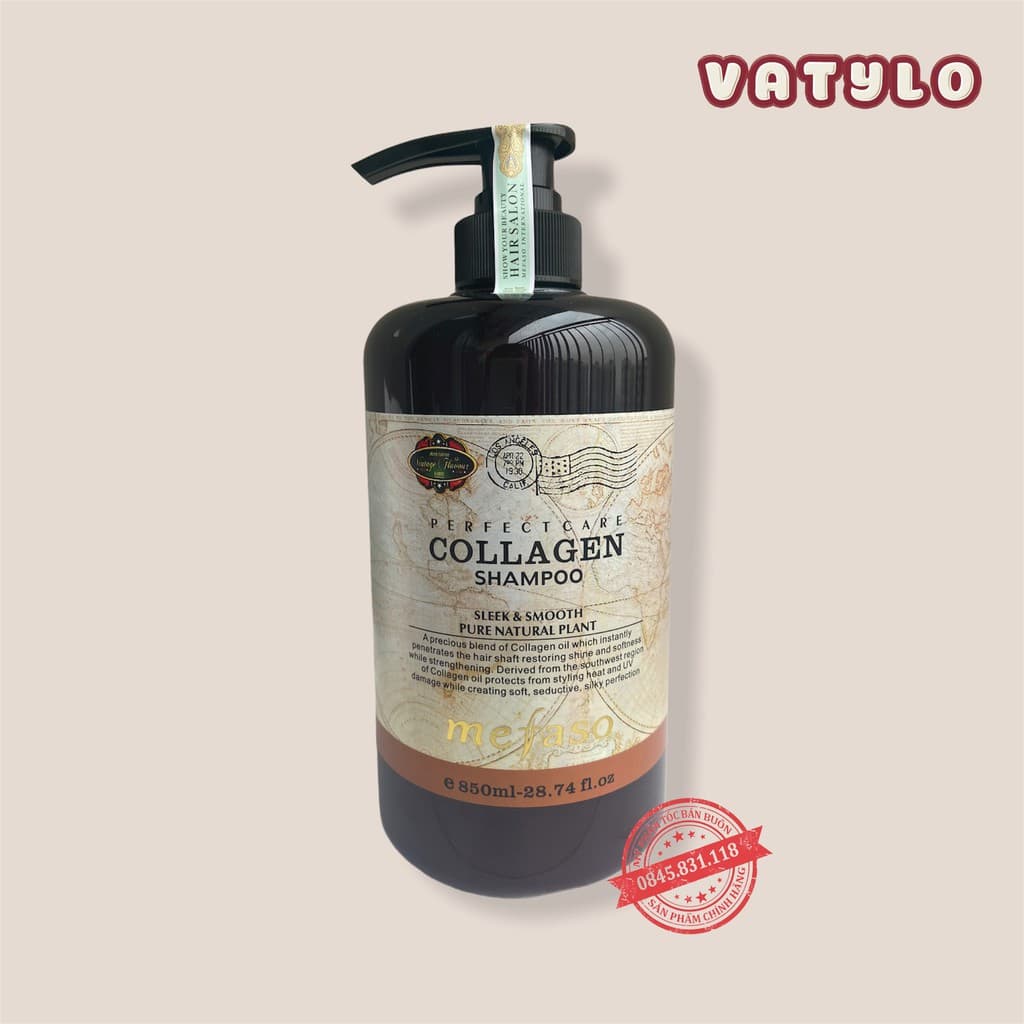 Dầu gội đầu Collagen Mefaso 850ml - Phục Hồi Tóc Hư Tổn hàng chính hãng chất lượng số 1