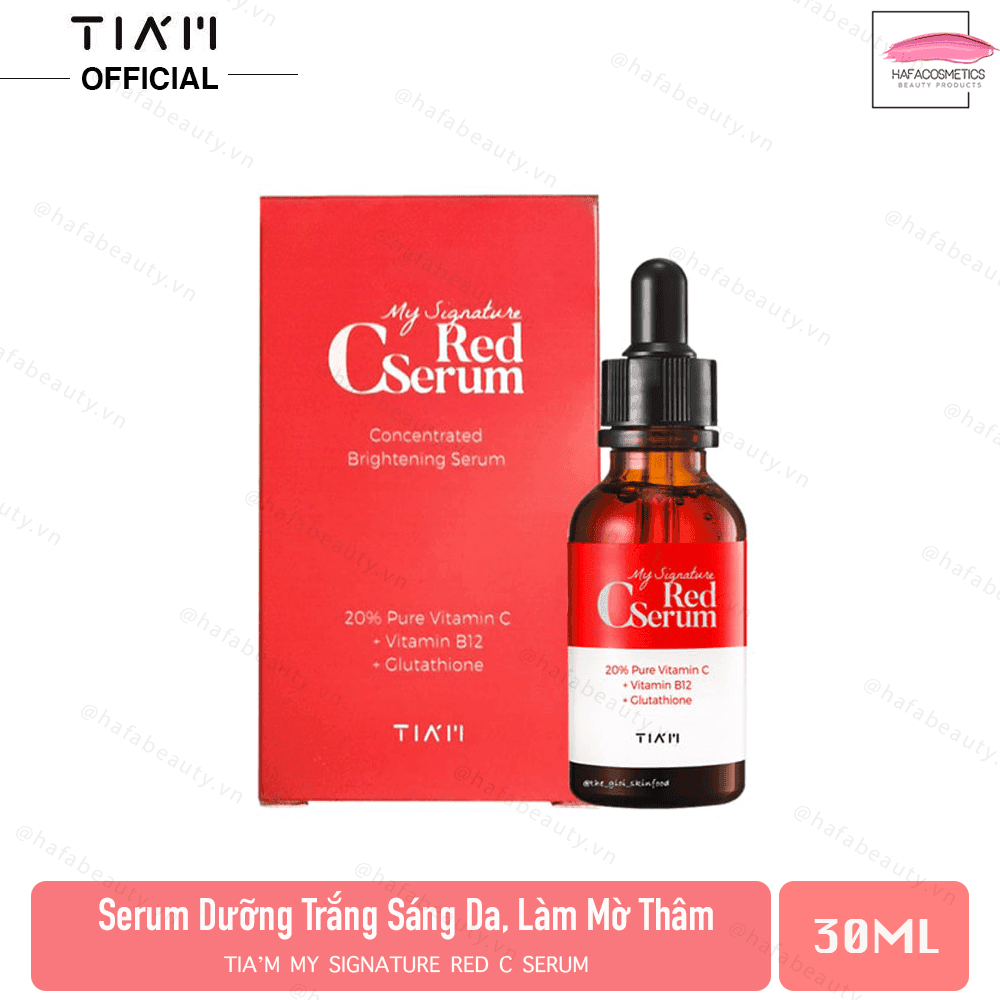 [HCM]Tinh chất phục hồi dưỡng trắng sáng da mờ vết thâm Tiam My Signature Red C Serum 30ml