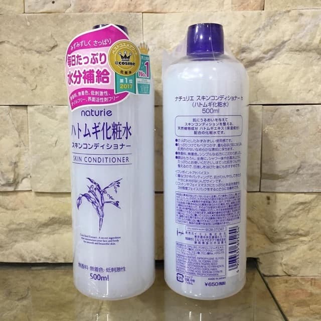 Nước Hoa Hồng Gạo Nhật Bản 500ml Naturie  Trắng da Dưỡng Ẩm  Se Khít Chân lông