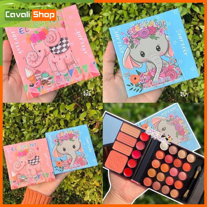 [SALE SỐC] Phấn trang điểm dạng bóp Any Lady Elephant - Cavali - gồm ( Phấn má + phấn mắt + son )