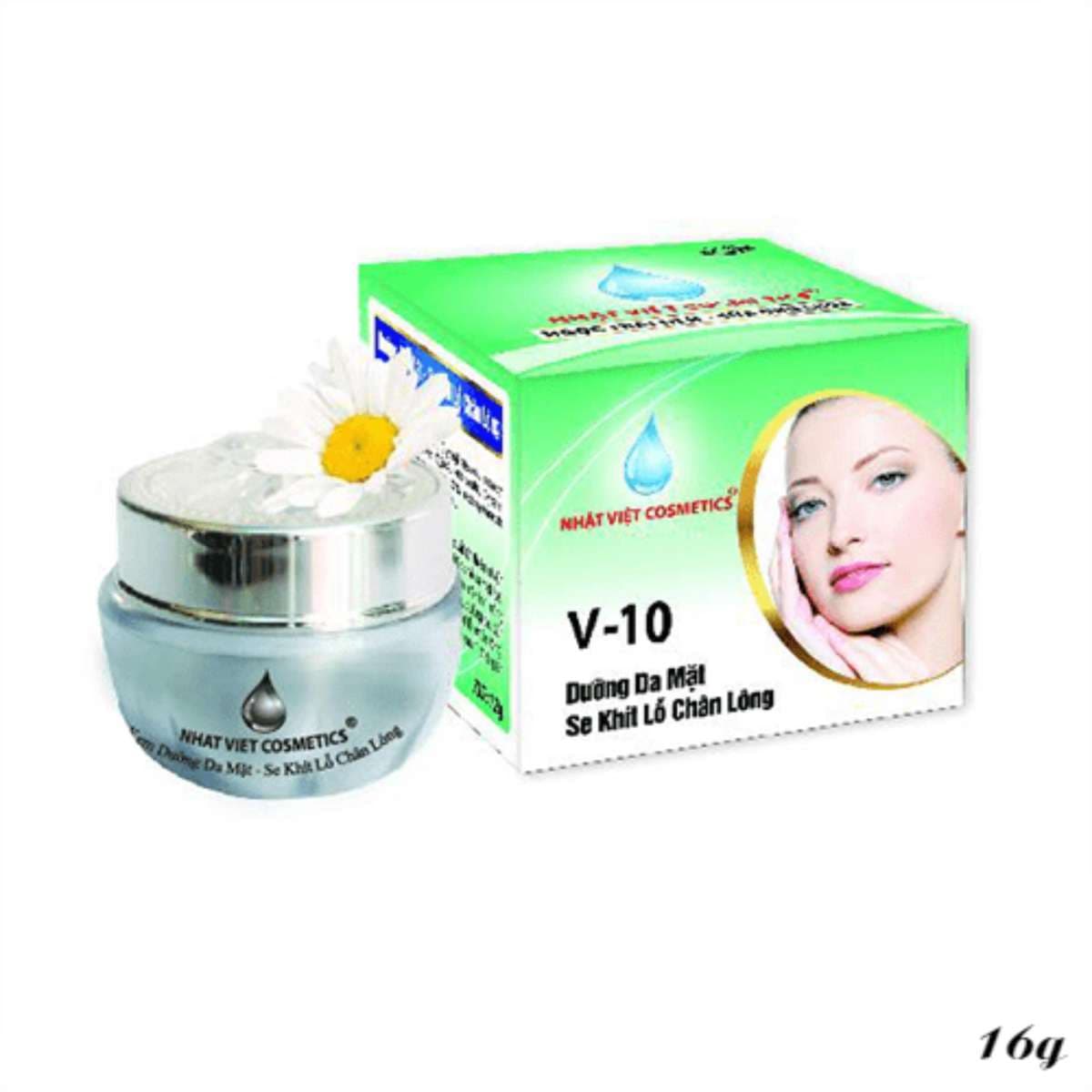 [HCM]Kem dưỡng da mặt - Se khít lỗ chân lông Ngọc trai đen - Sữa ong chúa Nhật Việt V10 16g