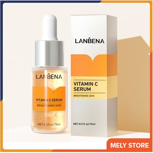 Serum dưỡng da Vitamin C LANBENA nuôi dưỡng và dưỡng ẩm làn da cải thiện làn da xỉn màu và làm sáng đều da cải thiện vết nám tàn nhàng trên da tinh chất dưỡng da hàng nội địa Trung Quốc 15ml MelyStore SPU175
