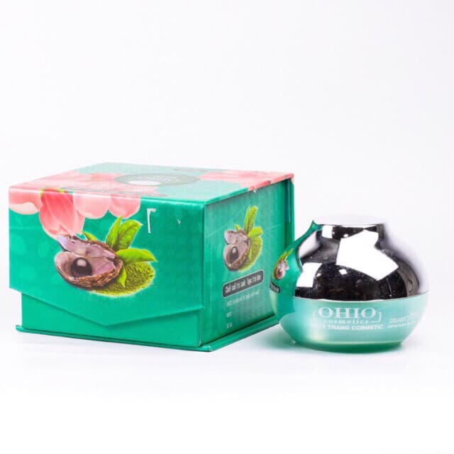 [HCM]Kem dưỡng trắng - Giữ ẩm - Ngăn ngừa lão hóa - Ngừa đỏ da OHIO collogen chiết xuất trà xanh - ngọc trai đen ( 50g )