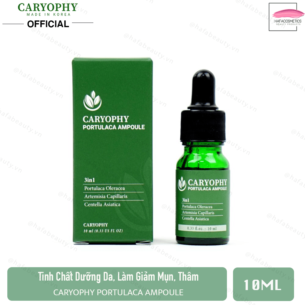 Tinh chất làm giảm mụn và mờ thâm Caryophy Portucala Ampoule 10ml giải quyết các loại mụn se khít lỗ chân lông dưỡng da sáng mịn