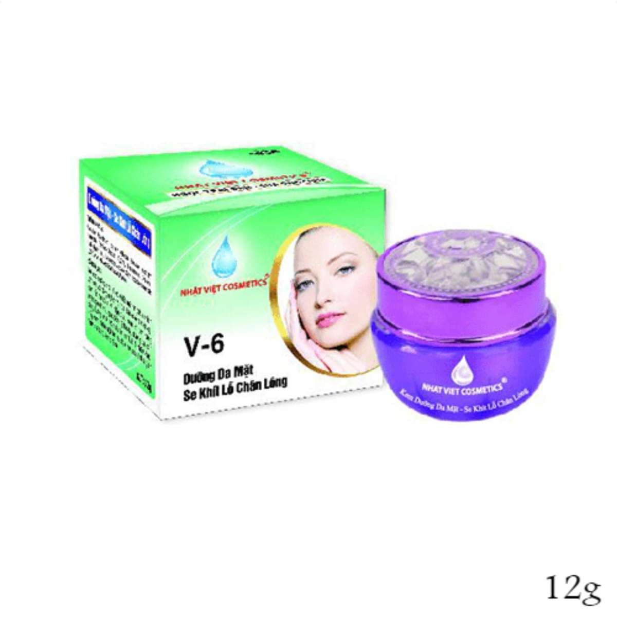 Kem dưỡng da mặt - Se khít lỗ chân lông Ngọc trai đen - Sữa ong chúa Nhật Việt V6 12g