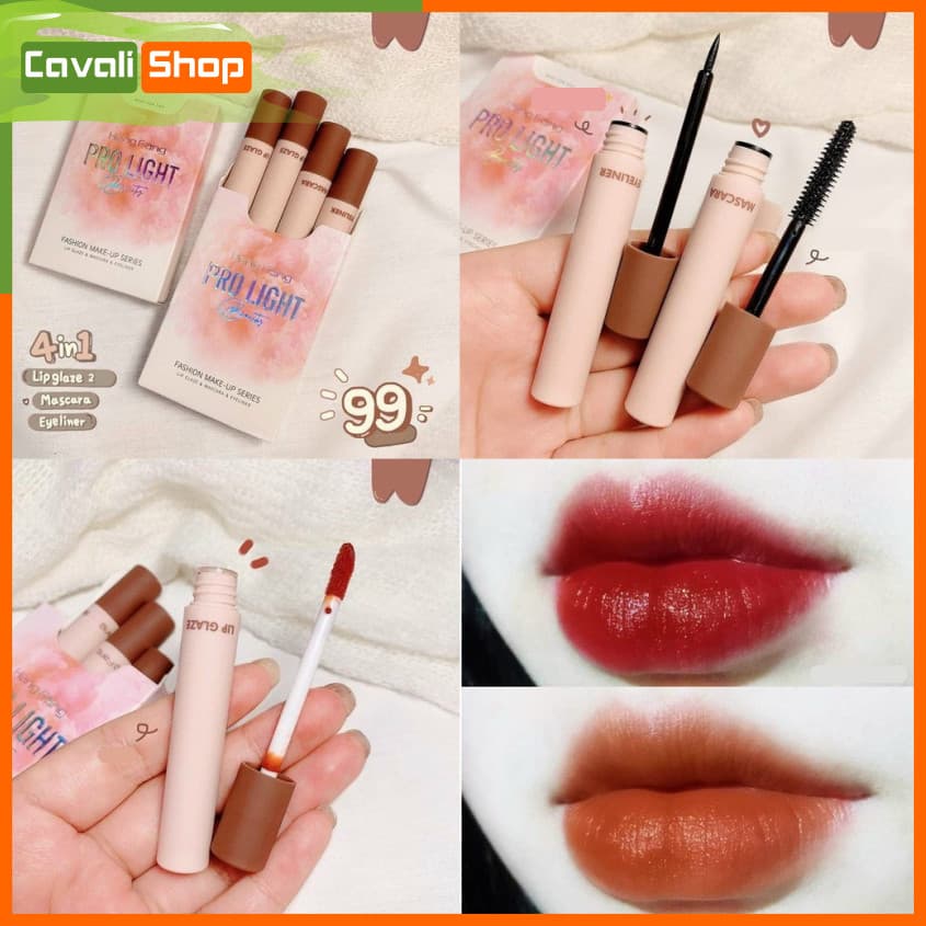 [TẶNG KÈM NƯỚC HOA 20ML] Set trang điểm 4 món Hengfang Pro Light - CAVALI - Set 4 món nội địa Trung nhỏ gọn tiện lợi