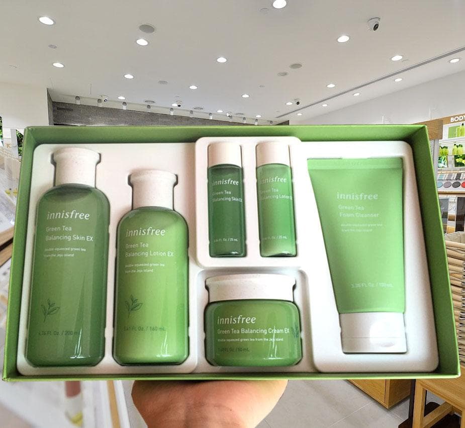 [HCM][NEW 2019] SET DƯỠNG DA TRÀ XANH 6 MÓN INNISFREE GREEN TEA BALANCING SKIN CARE SET EX