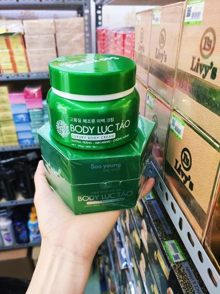 [Chính Hãng] Kem Body Lục Tảo SOO YOUNG KOREA - 250 Gram - Dưỡng Da Nâng Tone Thần Tốc Gúp Da Đàn Hồi Mịn Màn Tươi Trắng Thúc Đẩy Quá Trình Tái Tạo Sản Sinh Tế Bào Da Mạnh Mẽ