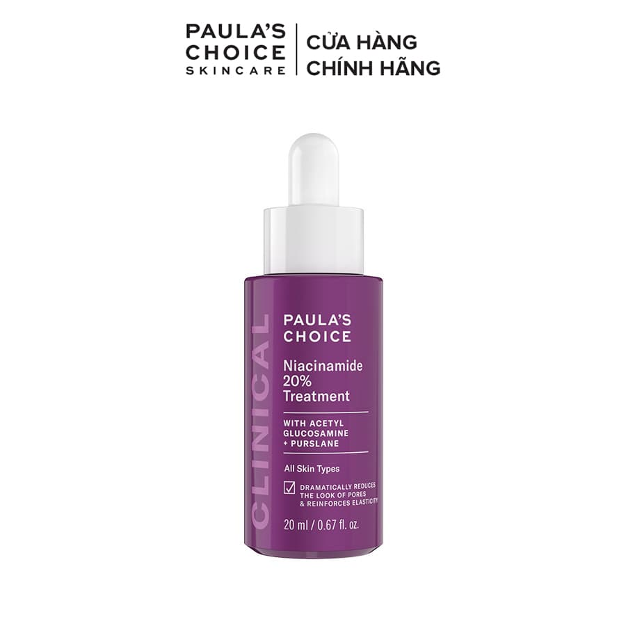 Tinh chất serum se khít lỗ chân lông tối ưu kiềm dầu mờ thâm sáng da Clinical Niacinamide 20% Treatment 20ml mã 8030