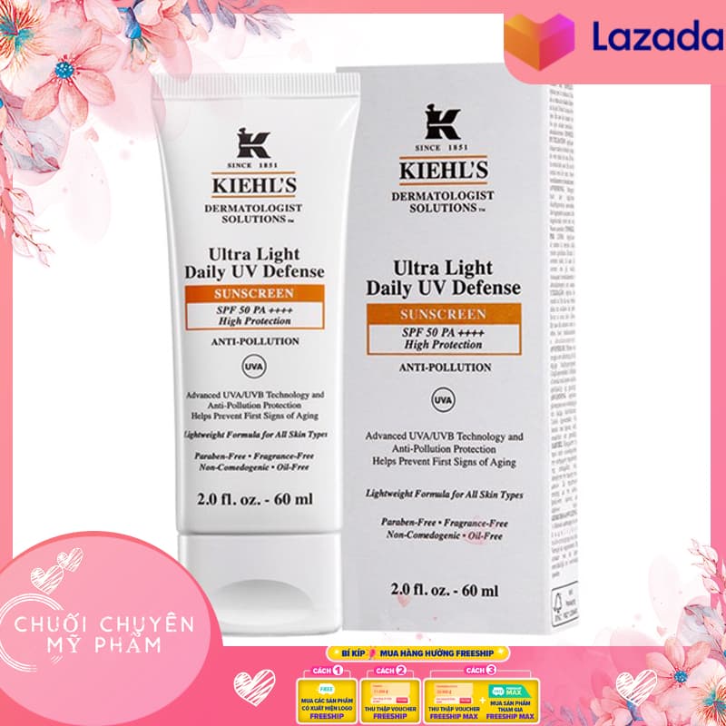 Kem Chống Nắng Hằng Ngày Ultra Light Daily UV Defense SPF 50 PA++++ Anti-pollution Kiehls 60ml |