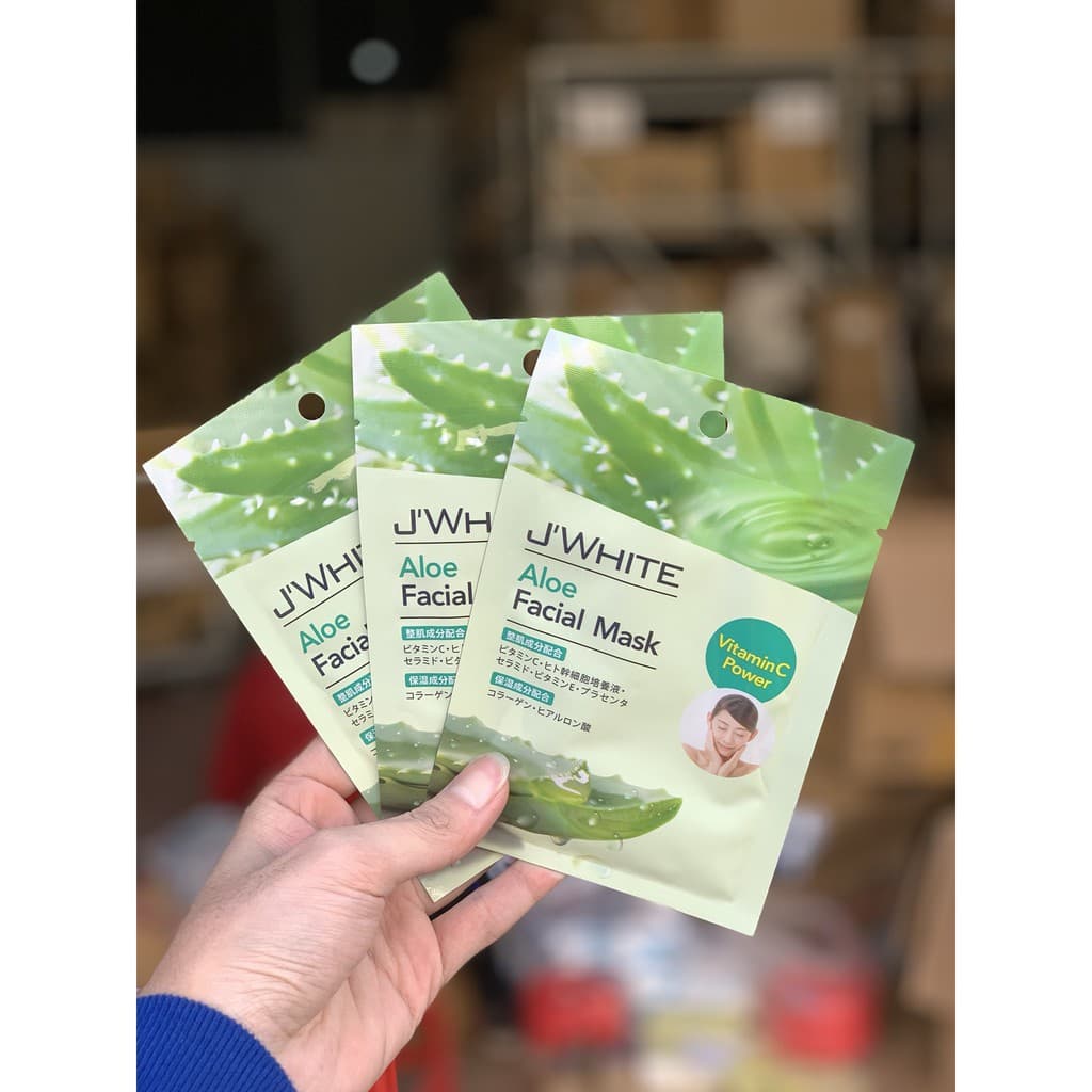 Đắp mặt nạ tinh chất lô hội Jwhite 25g giúp dưỡng da trắng sáng giúp làm mờ và hạn chế hình thành các vết thâm nám tàn nhang sạm da làm dịu mát cho làn da