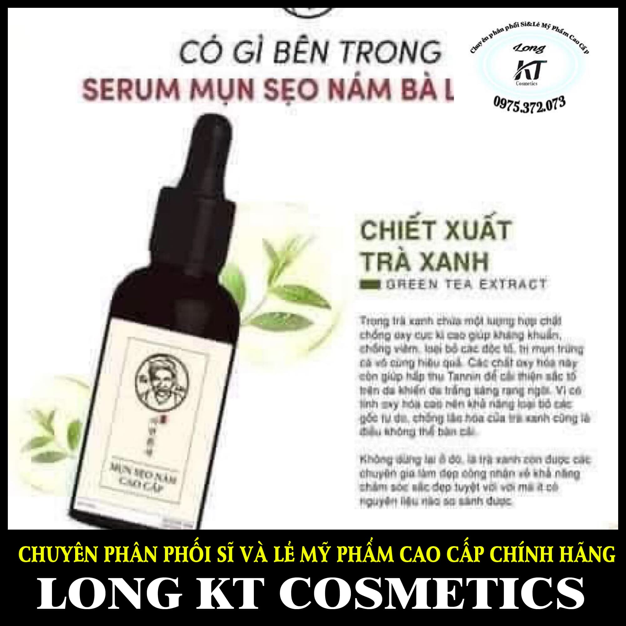 (Hàng chính hãng cty Bà Lão Giá Buôn) Serum chuyên Mụnthâmnámtàn nhangsẹo rỗ NAM DƯỢC BÀ LÃO - Tái Tạo Cao Cấp mẫu mới 30ML