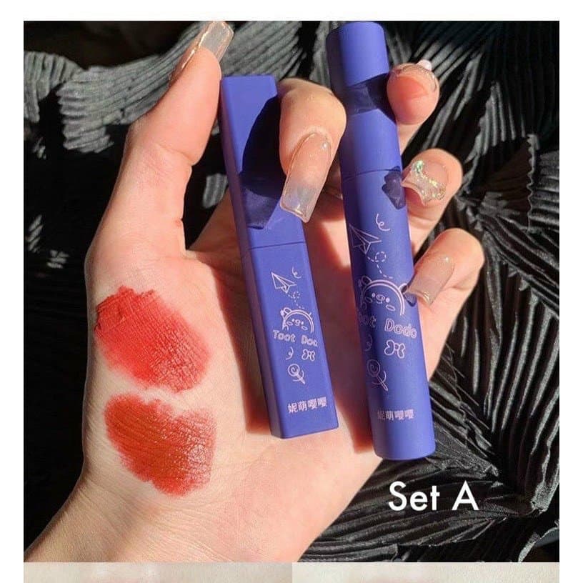[TẶNG KÈM SON DƯỠNG MÔI] Set son Toot Dodo 2 cây son lì 1 son thỏi 1 son kem fullbox - CAVALI - Chất son mềm mịn không khô môi chống thấm nước