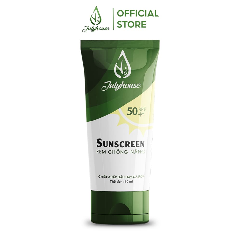 [HCM]Kem chống nắng chiết xuất dầu hạt Cà Rốt 50 SPF+ 50ml JULYHOUSE