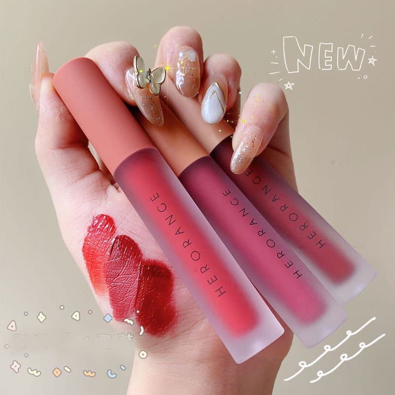 [HOT TREND 2021] [TẶNG KÈM DƯỠNG DA TAY] Set 3 cây son kem lì Hero Orange Fluffy dưỡng môi - CAVALI - Chất son kem mịn môi lâu trôi tone màu chuẩn