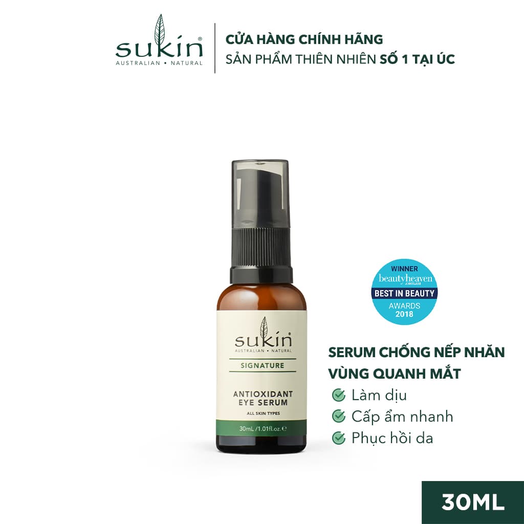 Serum Cải Thiện Nếp Nhăn Vùng Da Quanh Mắt Sukin Signature Antioxidant Eye Serum 30ml