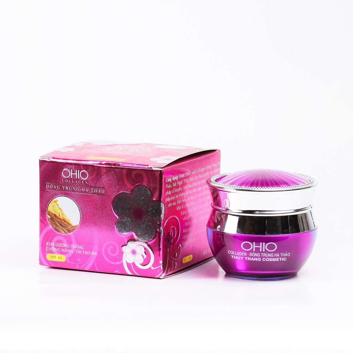 [HCM]Kem dưỡng trắng chống nắng tái tạo da OHIO Collagen - Đông Trùng Hạ Thảo (20g)