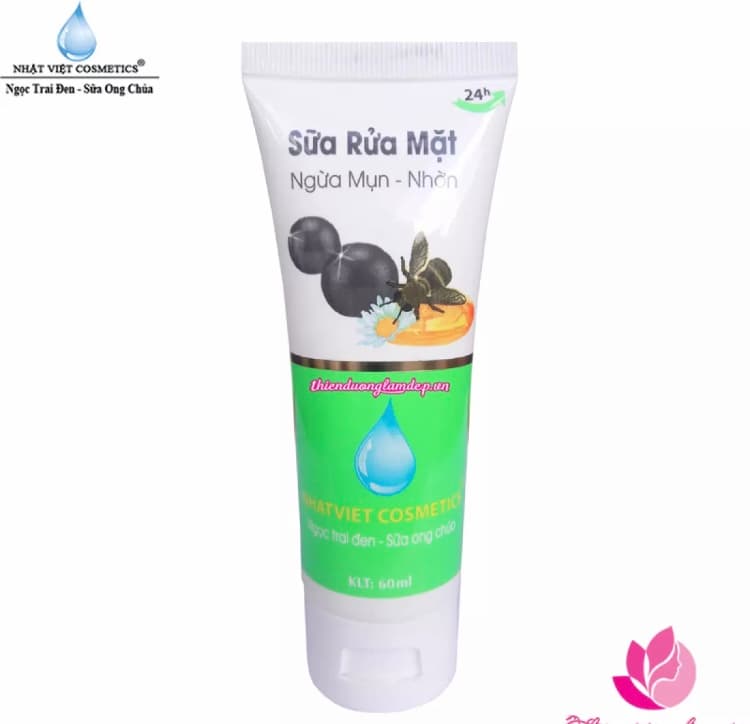 [HCM]Sữa rửa mặt ngừa Mụn - Nhờn Ngọc trai đen - Sữa ong chúa Nhật Việt 60ml (Trắng - Xanh)