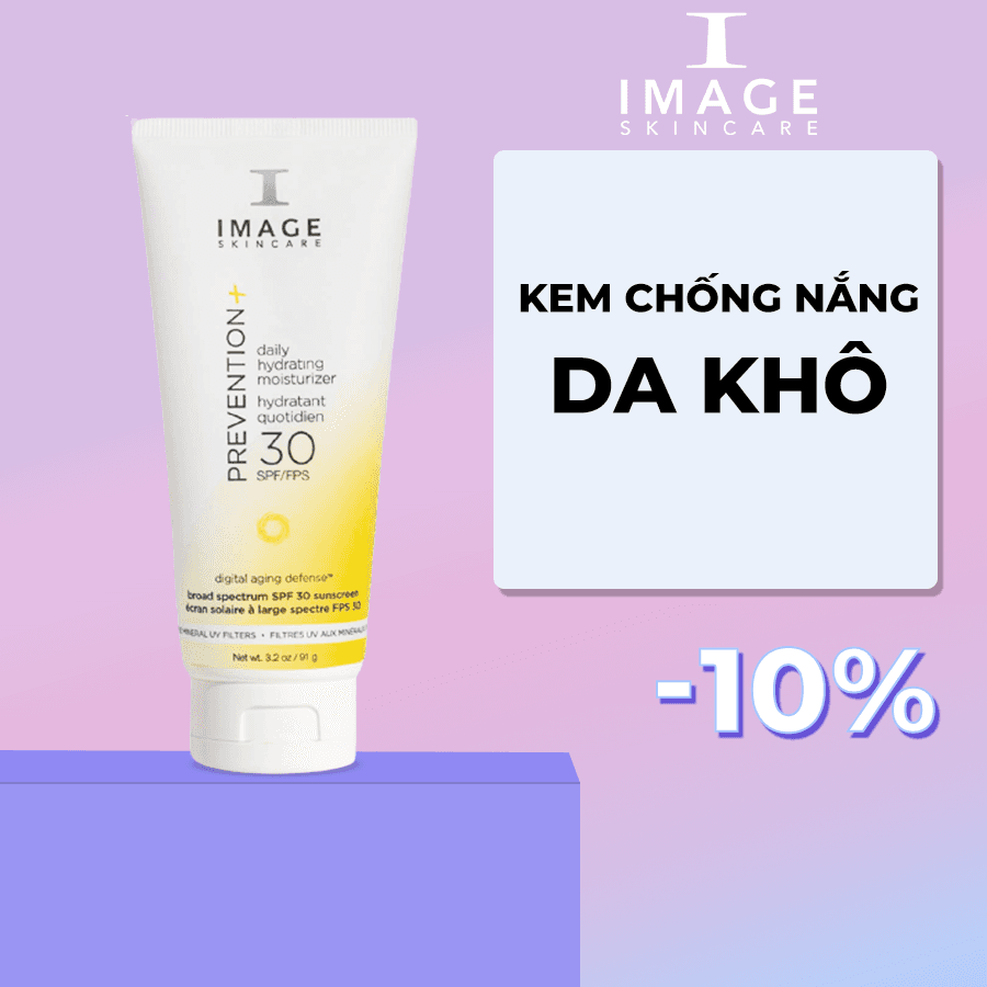 Kem chống nắng cho da khô chống kia UV cấp nước làm dịu chống lão hóa da Image Skincare PREVENTION+ Daily Hydrating Moisturizer +SPF30 7g