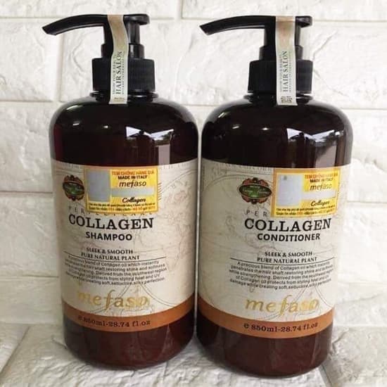 Dầu gội đầu dầu xả Collagen Mefaso 850ml Loại Tốt Phục Hồi Tóc Hư Tổn