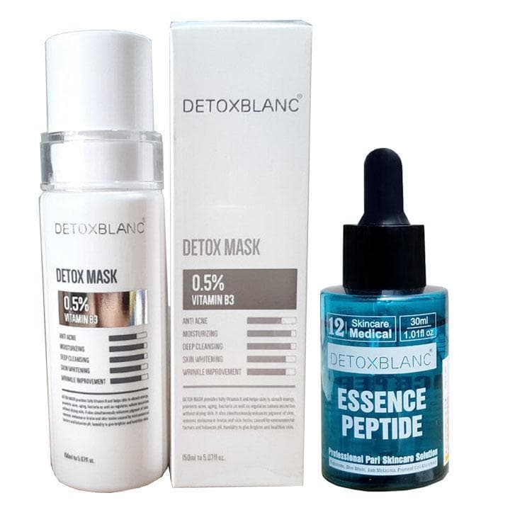 combo serum xóa nám tàn nhang và mặt nạ sủi bọt thải độc Detox Blanc
