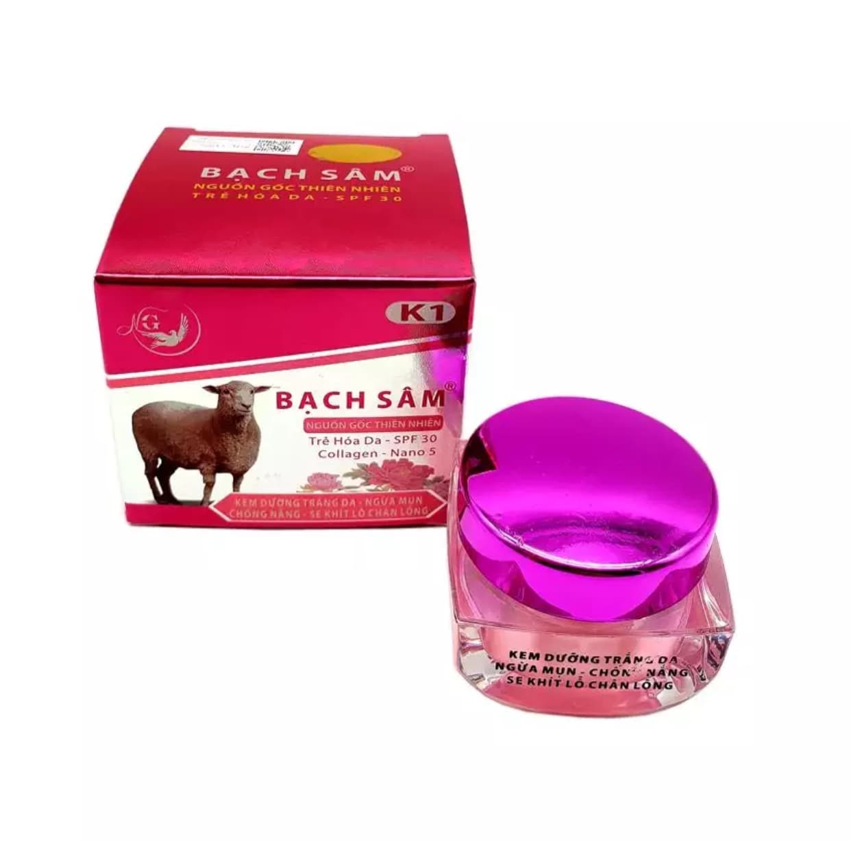 [HCM]Kem dưỡng trắng da Ngừa mụn Chống nắng Se khít lỗ chân lông K1 BẠCH SÂM (18g)