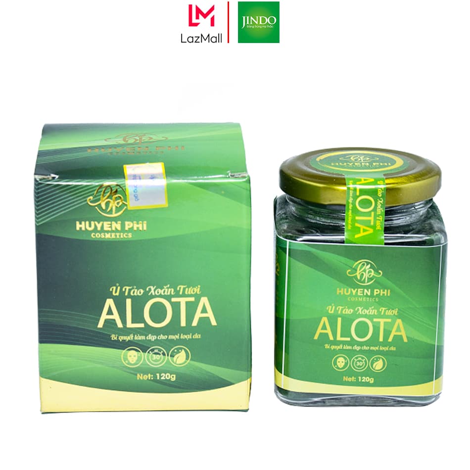 Ủ tảo tảo xoắn tươi Alota Huyền Phi trọng lượng 120g giúp dưỡng da mặt giúp trắng da cấp ẩm trẻ hóa làn da mờ thâm