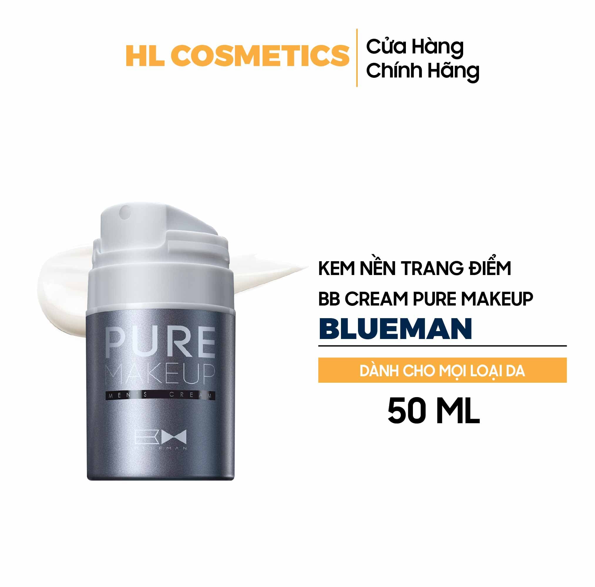 Kem BB Cream Nam Pure Makeup BLUEMAN Chính Hãng Làm Căng Mịn & Nâng Tone Da 50ml ZL77