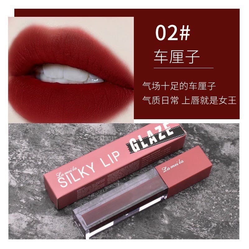 Son Kem Tint Lì Dưỡng Ẩm Lâu Trôi Lameila Siliky Lip Glaze | Son kem lì LAMEILA Velvet Lip Glaze nội địa Trung son lâu trôi son có dưỡng son môi đẹp (HOT LẮM)