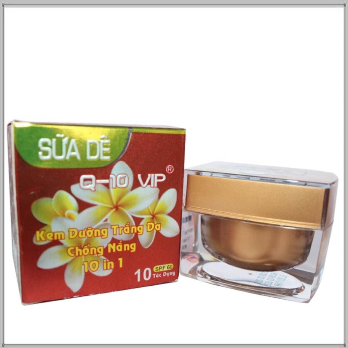 [HCM]Kem dưỡng trắng da - Chống nắng - Loại bỏ vết nhăn - Tàn nhang 10 in 1 Q10 - Sữa dê 40g (Nâu)