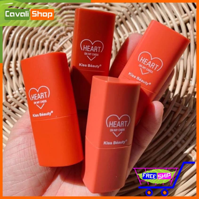 [GIÁ RẺ] Má hồng trái tim Kiss Beauty Blusher dạng kem - Cavali - Chất kem mịn bám màu tốt kháng nước