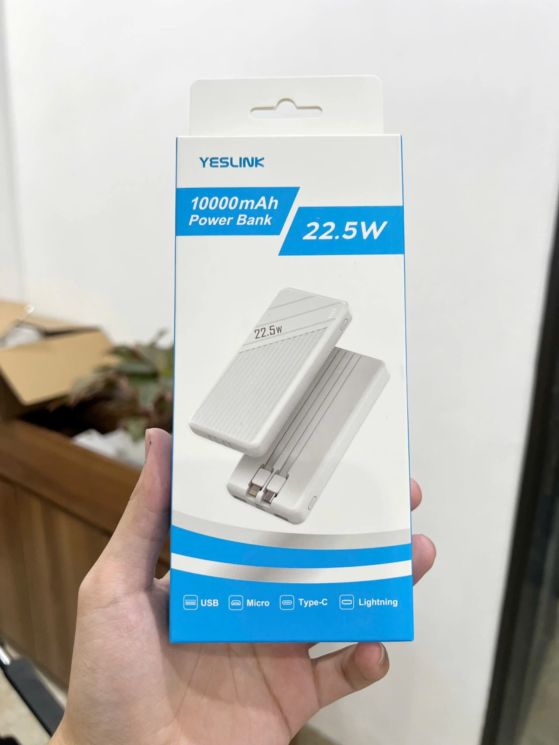 Sạc dự phòng Yeslink kèm cáp YYC001 (Có chứng chỉ CCC)