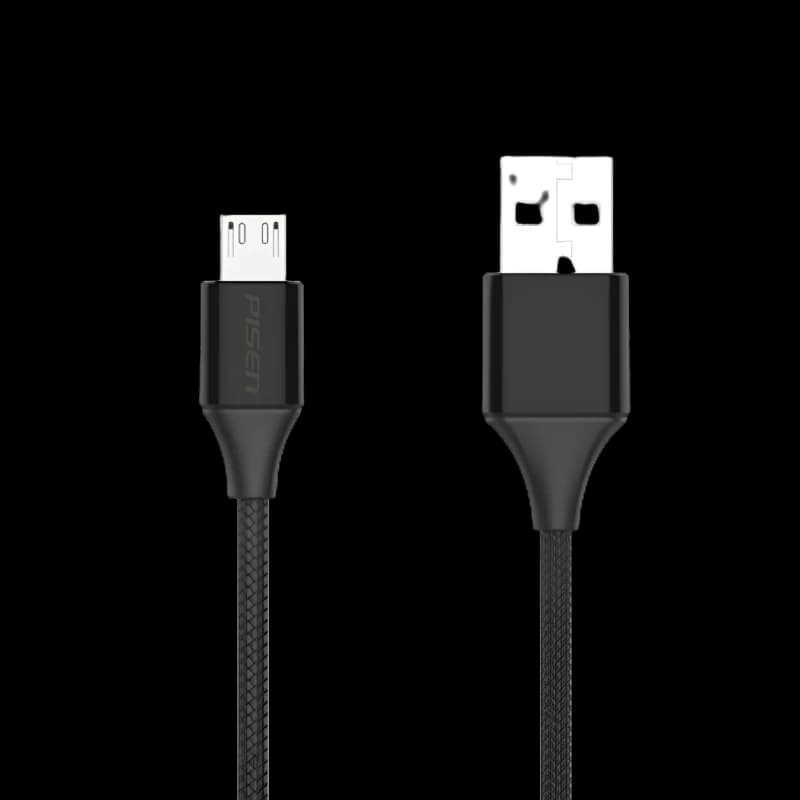 Cáp PISEN Micro USB 2.4A Braided 1000mm (Antibreak) MU01