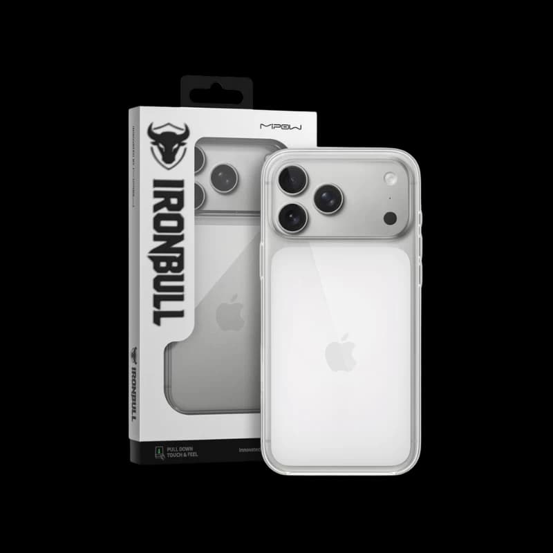 Ốp iPhone 18 Pro max/17 Pro max MIPOW IRONBULL Tempered Glass Transparent