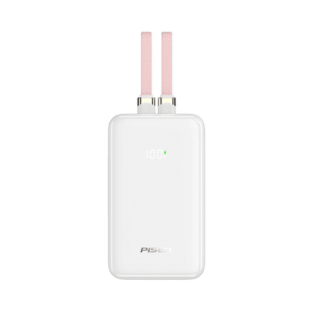 Pin sạc dự phòng Pisen Quick Powerlink X2 10000mAh 22.5W 2 dây sạc tích hợp D165