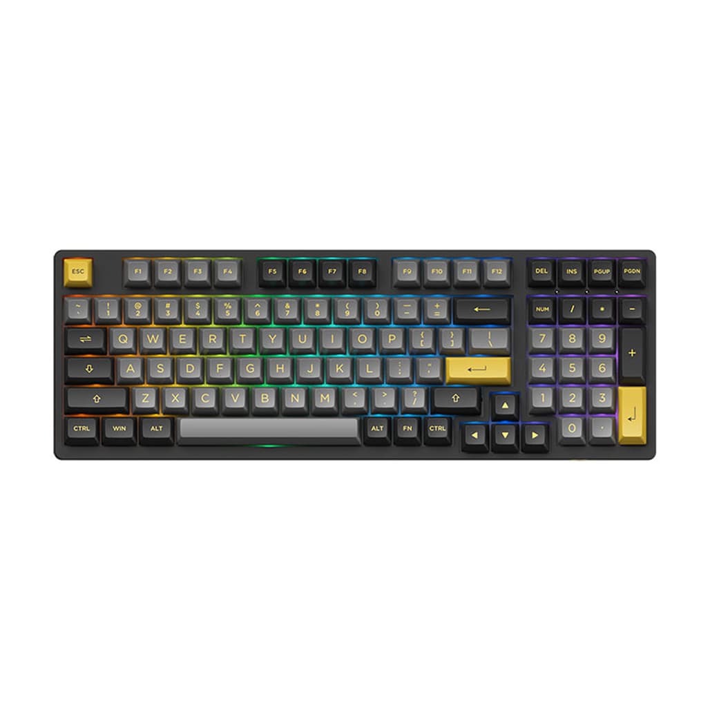 Bàn phím cơ AKKO không dây 3098B Plus Black Gold Cream Yellow Pro Switch