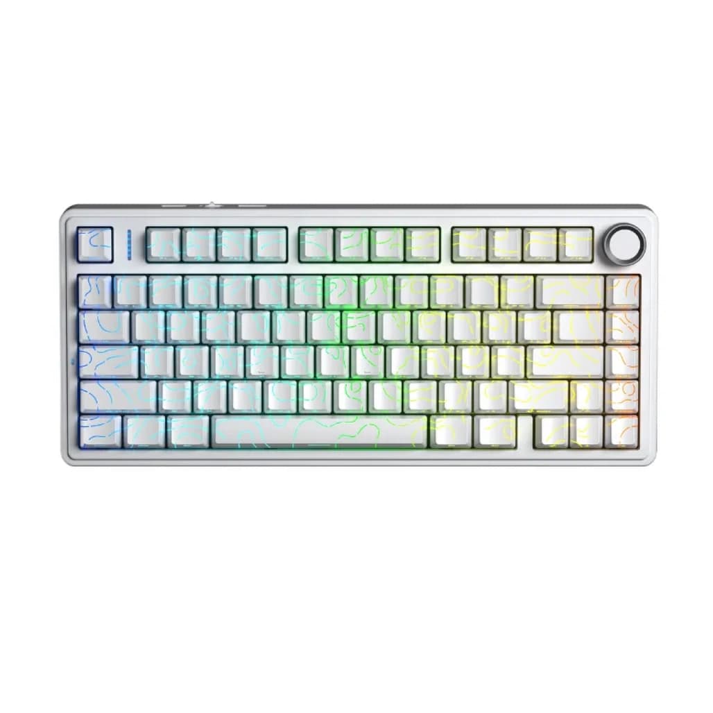 Bàn phím cơ không dây AULA F75 trắng contour