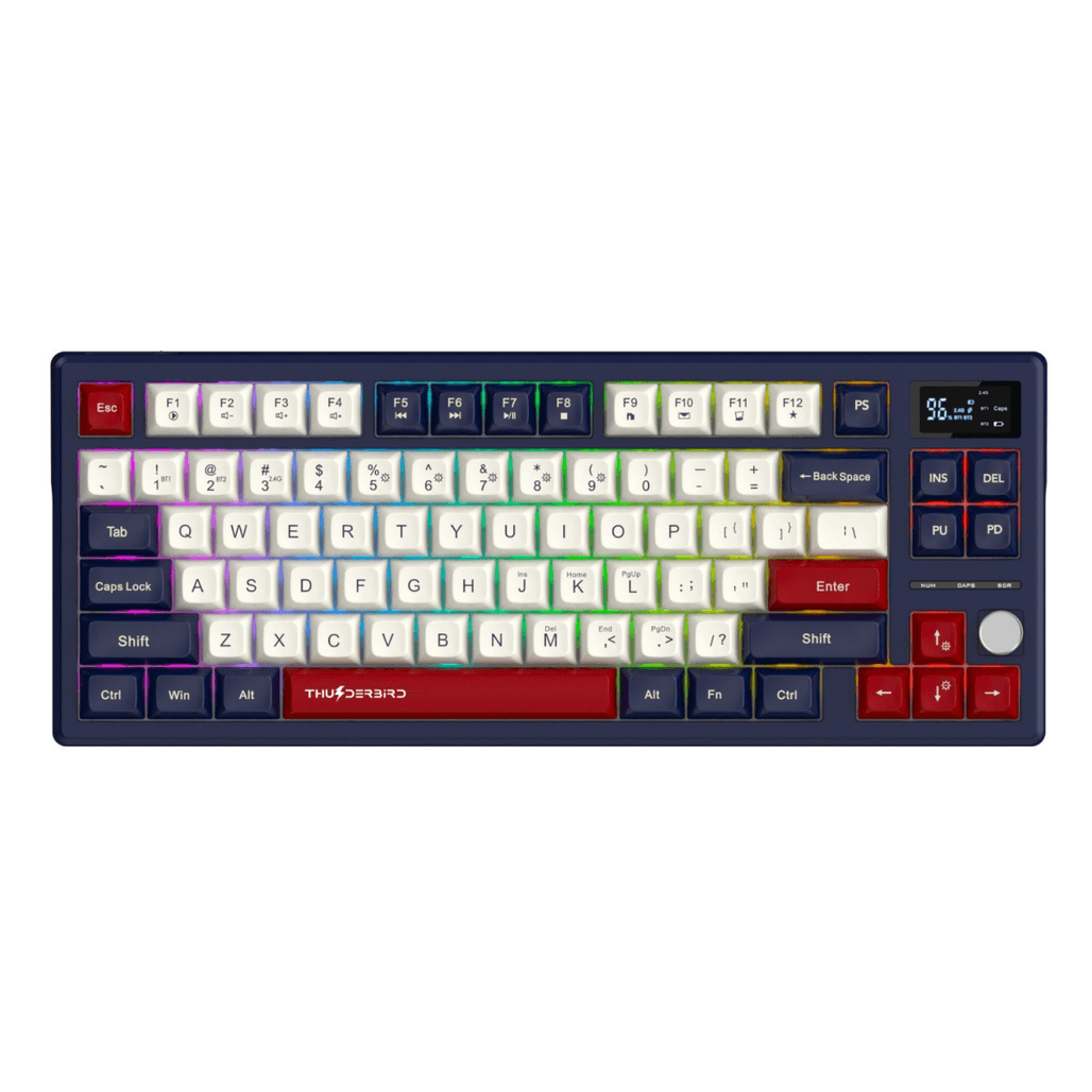 Bàn phím gaming không dây HE Magnetic E-Dra Thunderbird TGK375WHE xanh dương
