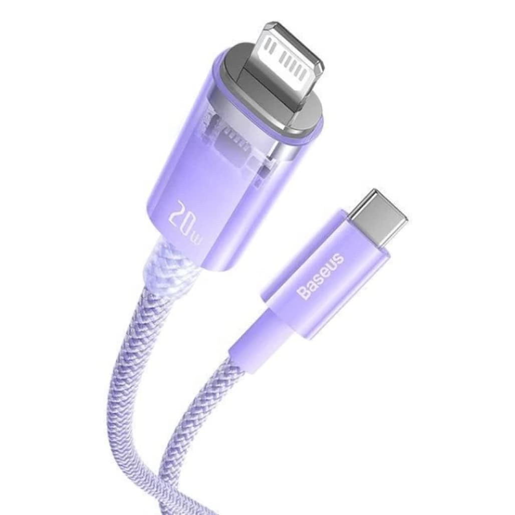 Cáp sạc nhanh tự ngắt Baseus Explorer Series Type-C to Lightning 20W 2m-Tím