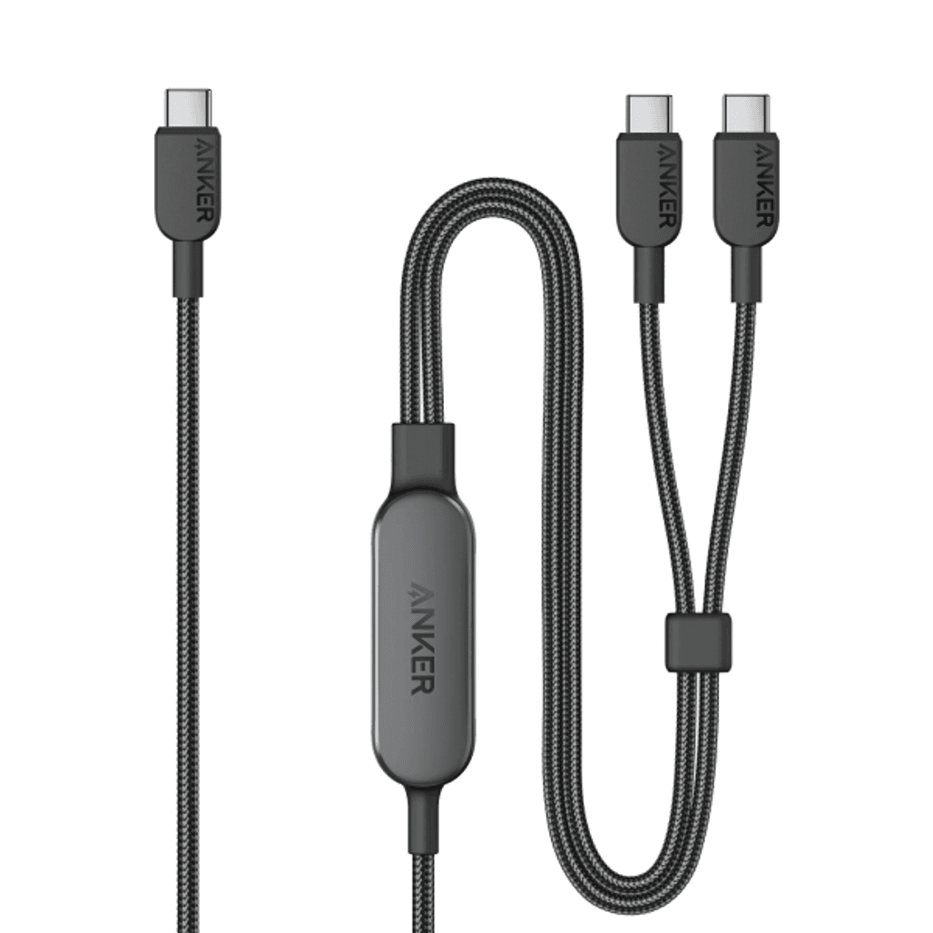 Cáp sạc Anker Nylon 2 trong 1 USB-C to USB-C 140W dài 1.2m A8895