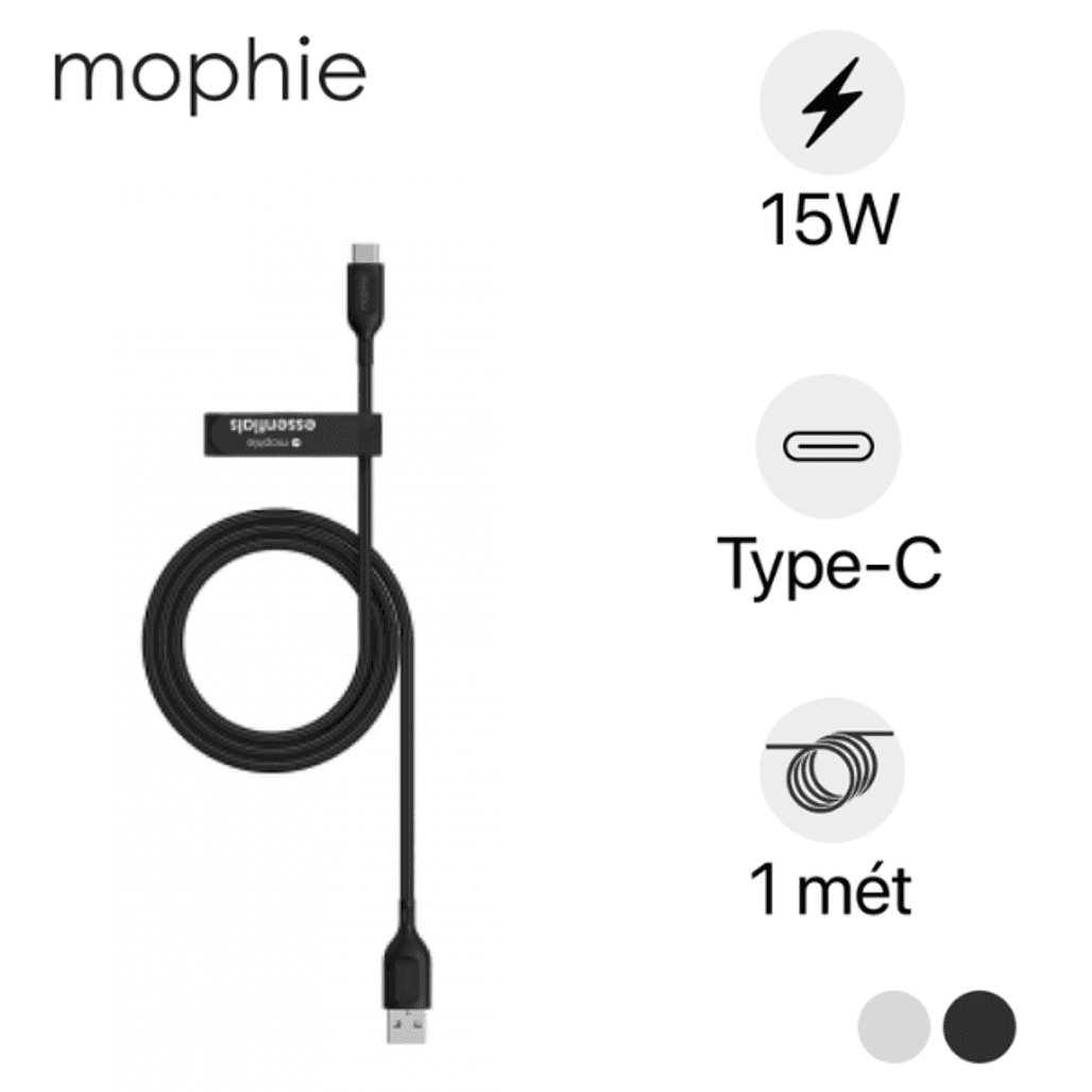Cáp USB-A to USB-C Mophie Essentials 1M