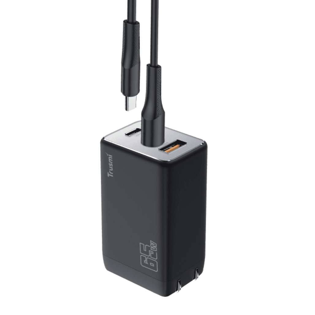 Sạc nhanh mini Trusmi PD 65W GAN 1A+2C kèm cáp type-C to type-C 60W CH05 - Cũ