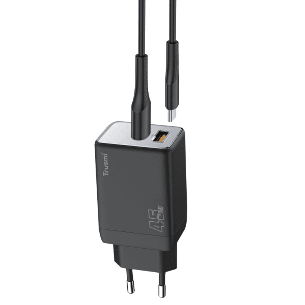 Sạc nhanh mini Trusmi PD 45W GAN 1A1C kèm cáp type-C to type-C 60W CH06 - Cũ